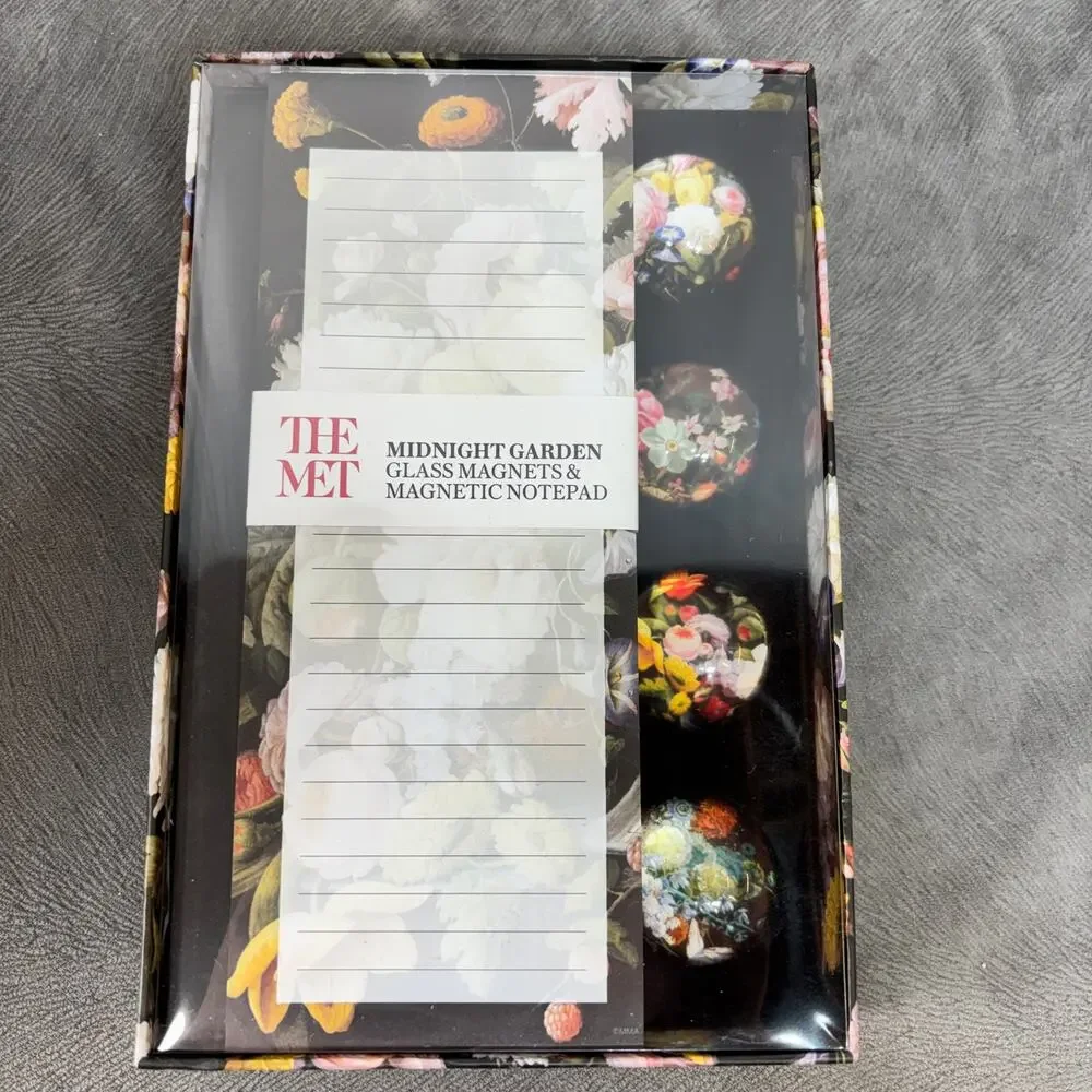 The Metropolitan Museum Of Art Midnight Garden Notepad & Glass Magnet Set New